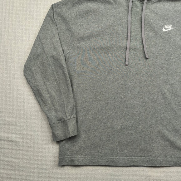 Nike Mens Sportswear Hoodie Grey Embroidered Logo Pullover Size Large L - Picture 3 of 9